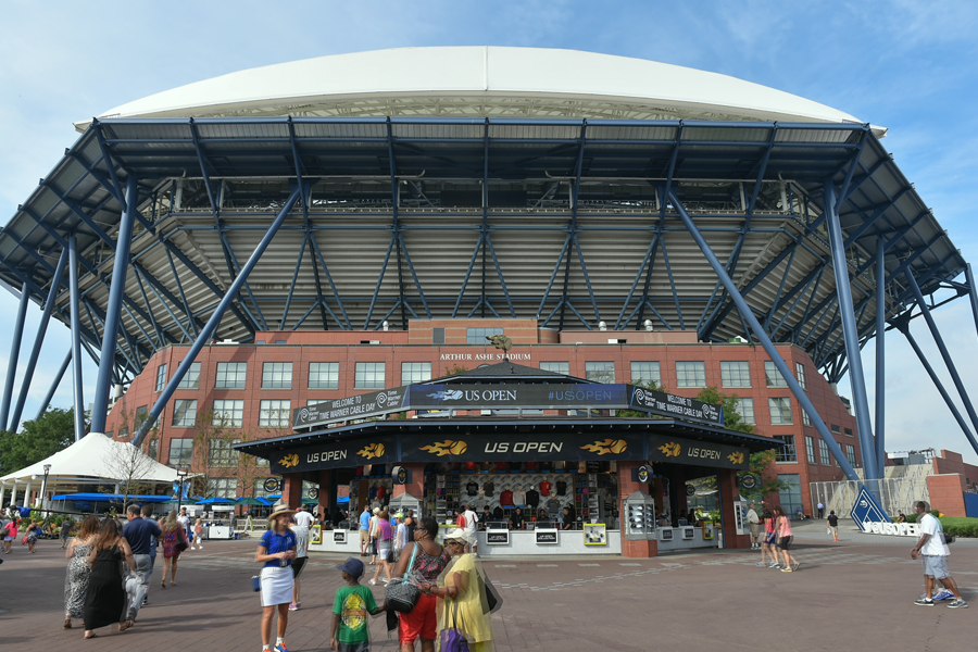 Here's that new retractable roof over Arthur Ashe stadium.